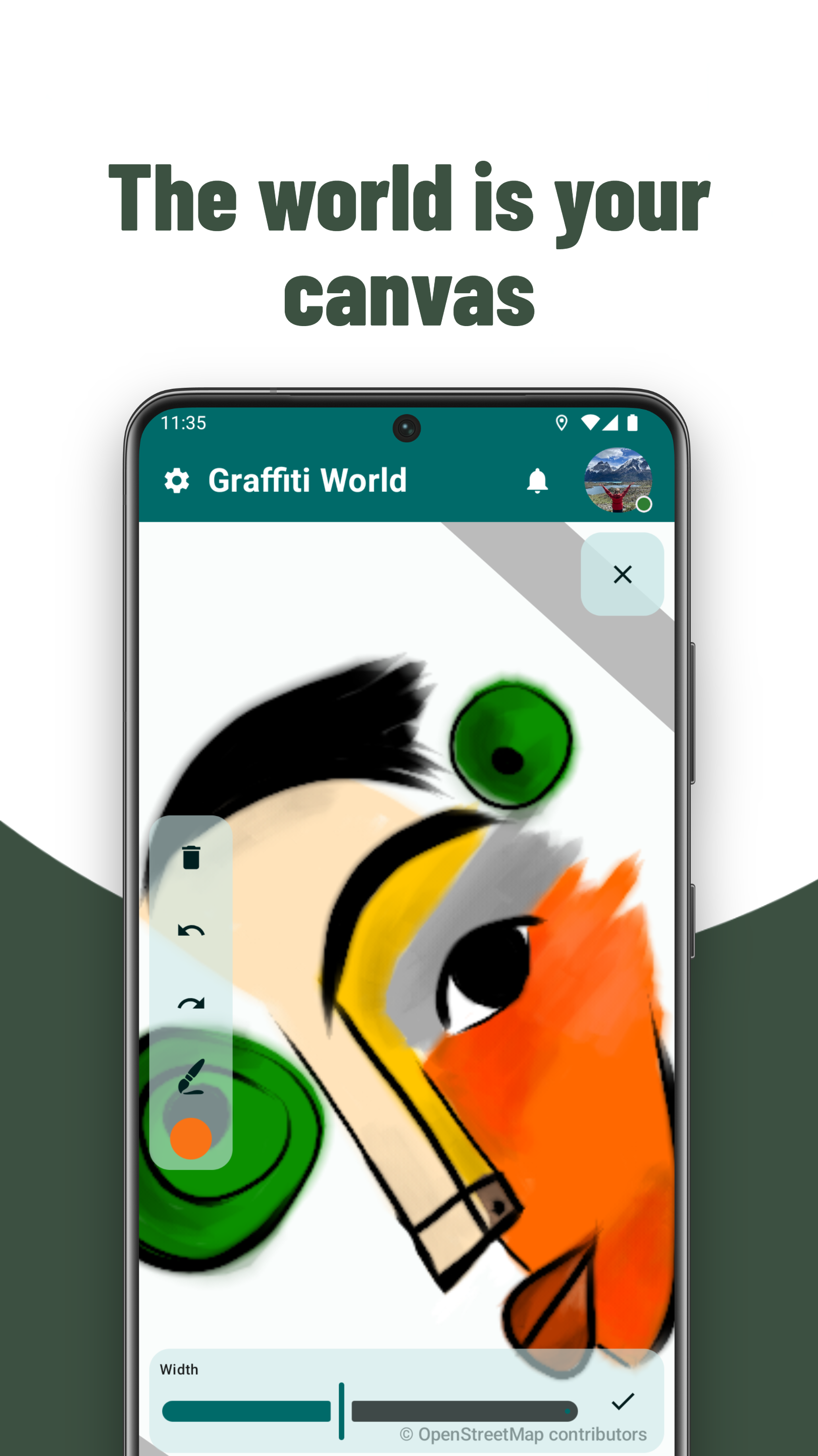 Zeichnen auf der Karte in der Graffiti World App